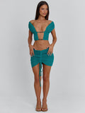 ALIA MINI SKIRT TEAL
