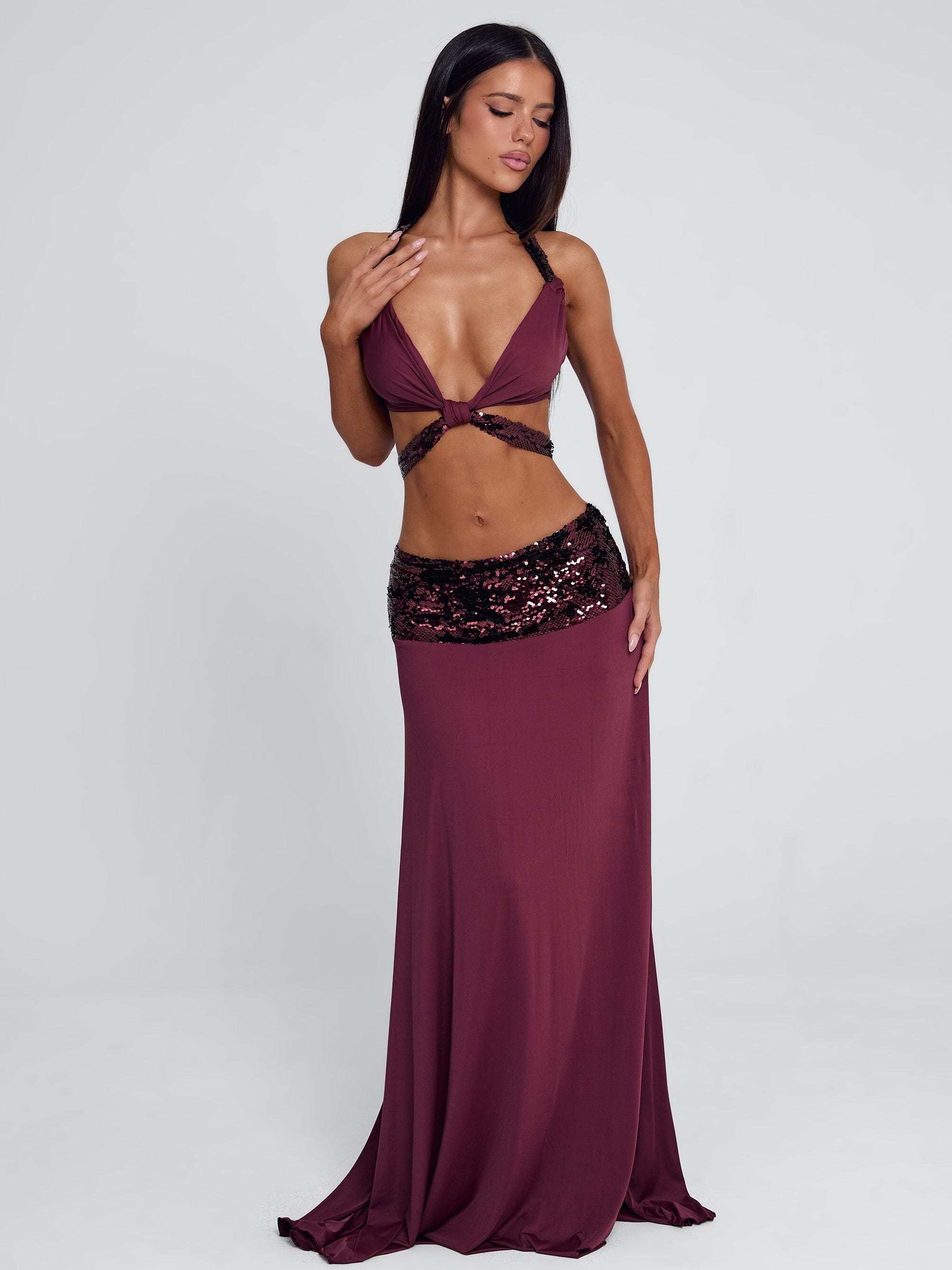 ALUNA TOP BURGUNDY