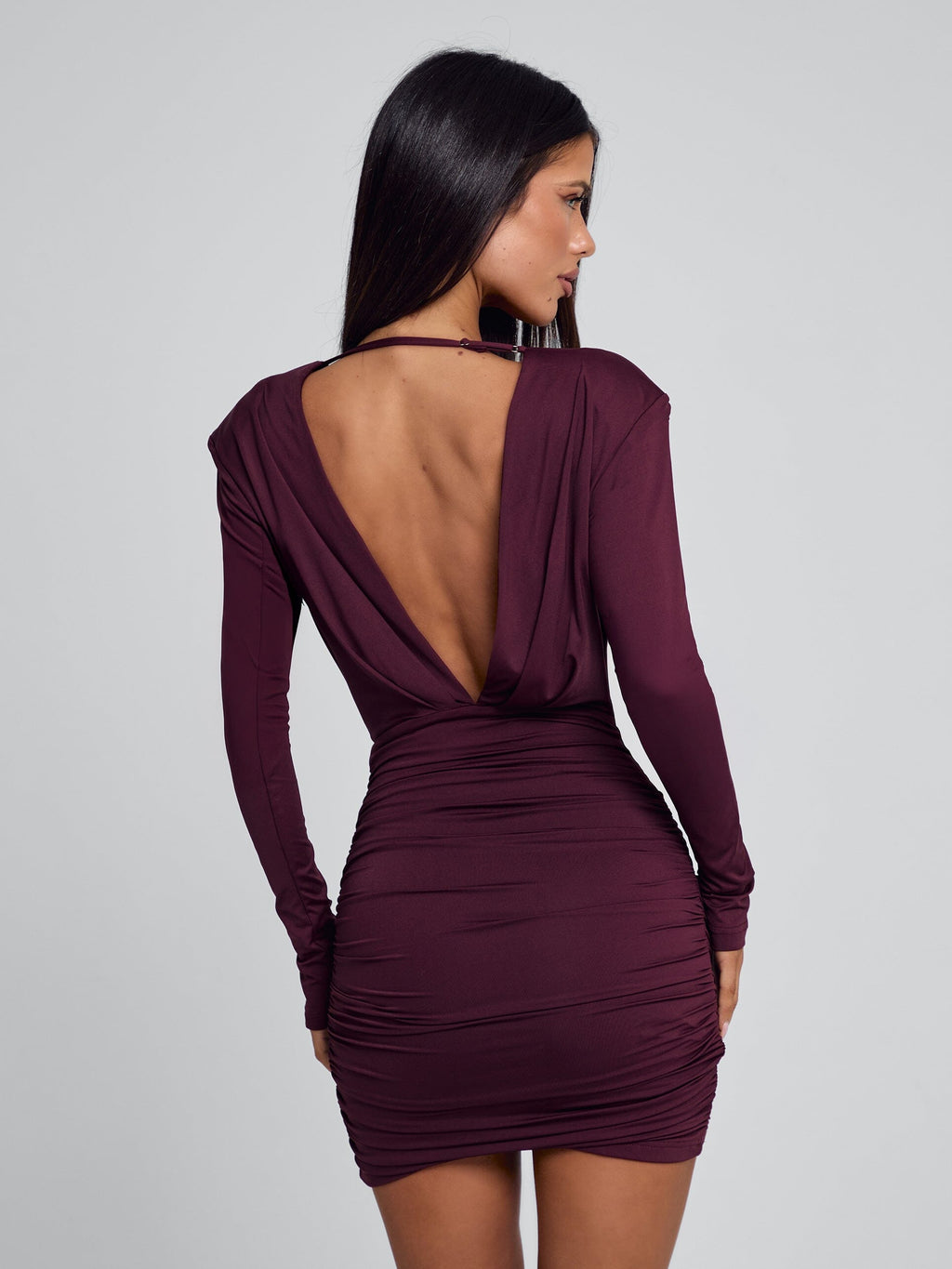 AMELIA MINI DRESS DARK MAUVE