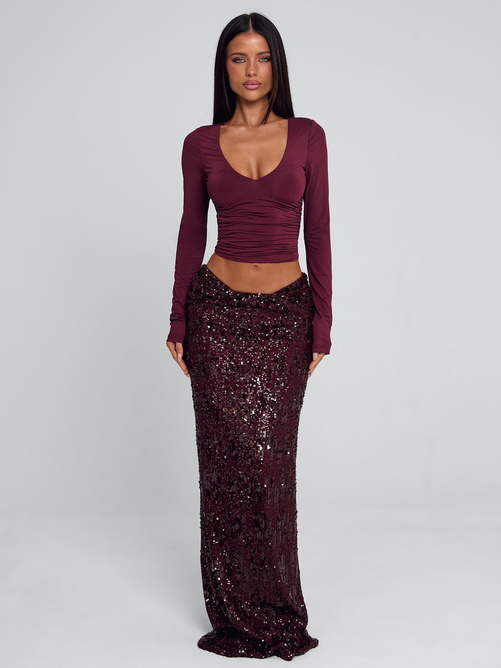 CAMHILLA TOP BURGUNDY