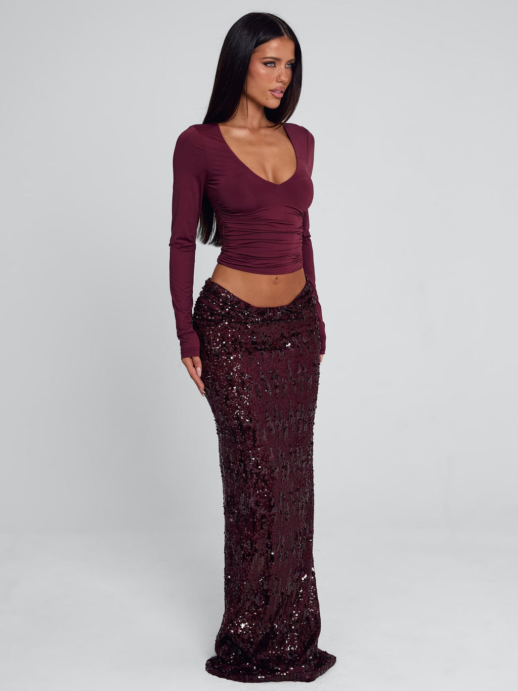 CAMHILLA TOP BURGUNDY