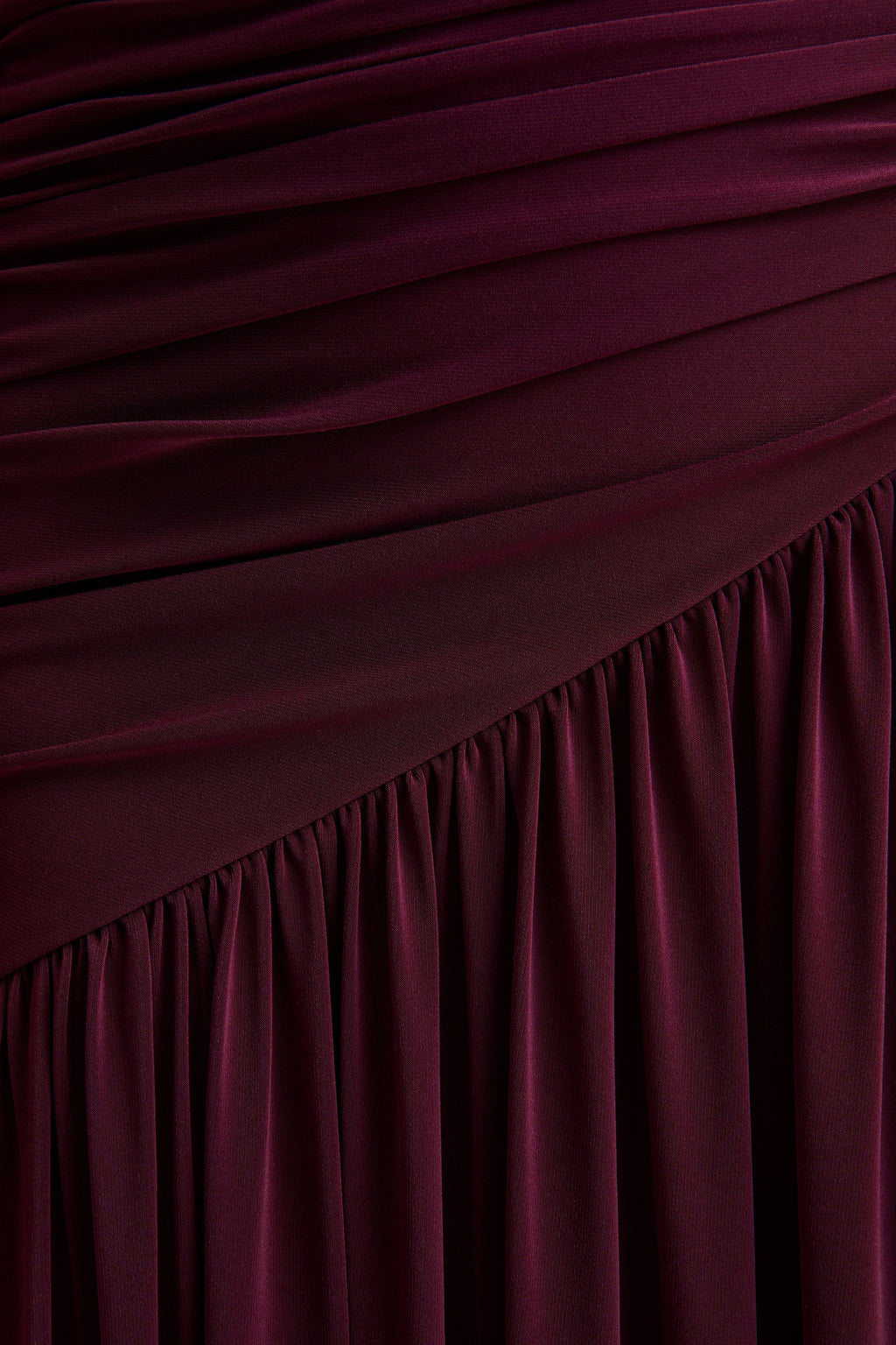Luminary | Dark Plum Bardot-Neck Maxi Dress With Mesh Sleeves