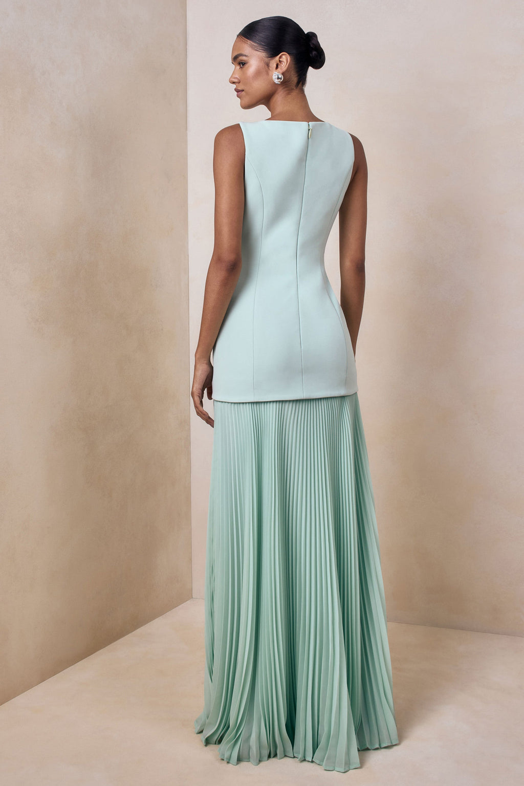 Hadley | Sage Boat-Neck Maxi Dress With Drop-Waist