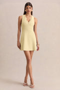 Raya | Lemon Plunge-Neck Mini Dress