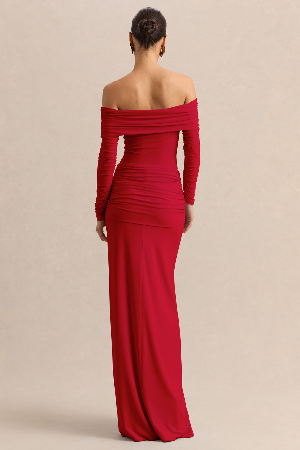 Flynne | Red Wrapped Maxi Skirt With Sash
