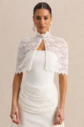 Caliro | White Lace High-Neck Short Cape