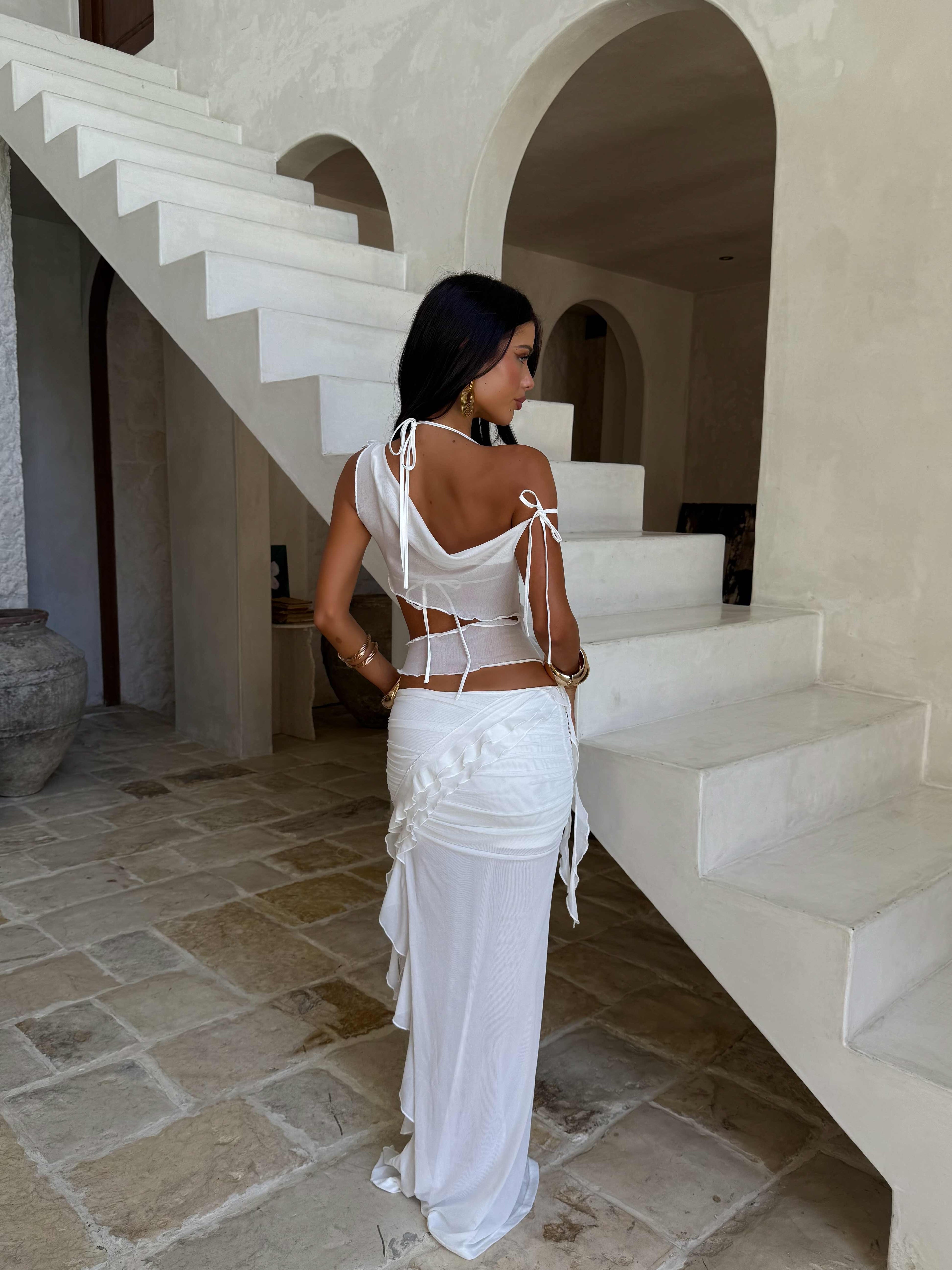 FION MAXI SKIRT BRIGHT WHITE