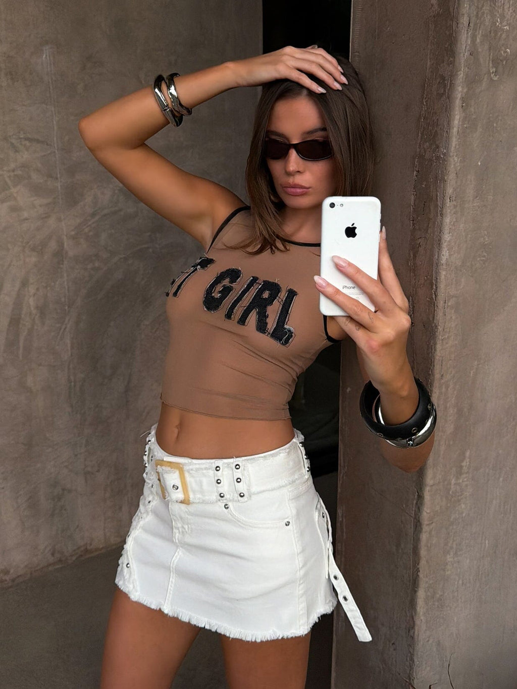 NOVAI MINI SKIRT WHITE