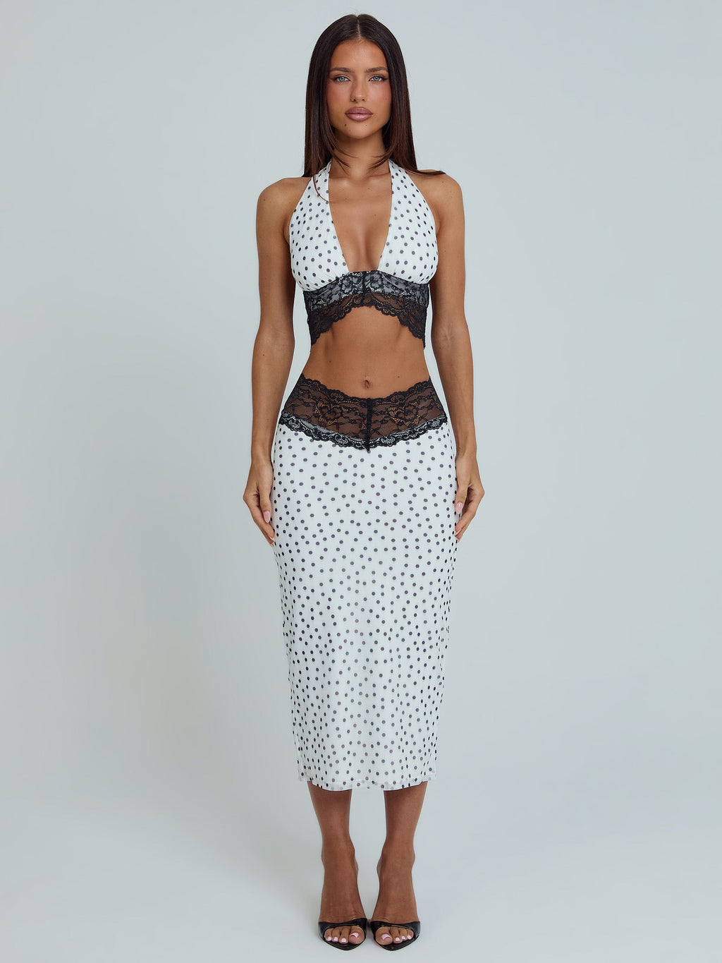 JAZARA MIDI SKIRT BLACK POLKA DOT