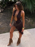 LEILINI MINI DRESS CHOCOLATE