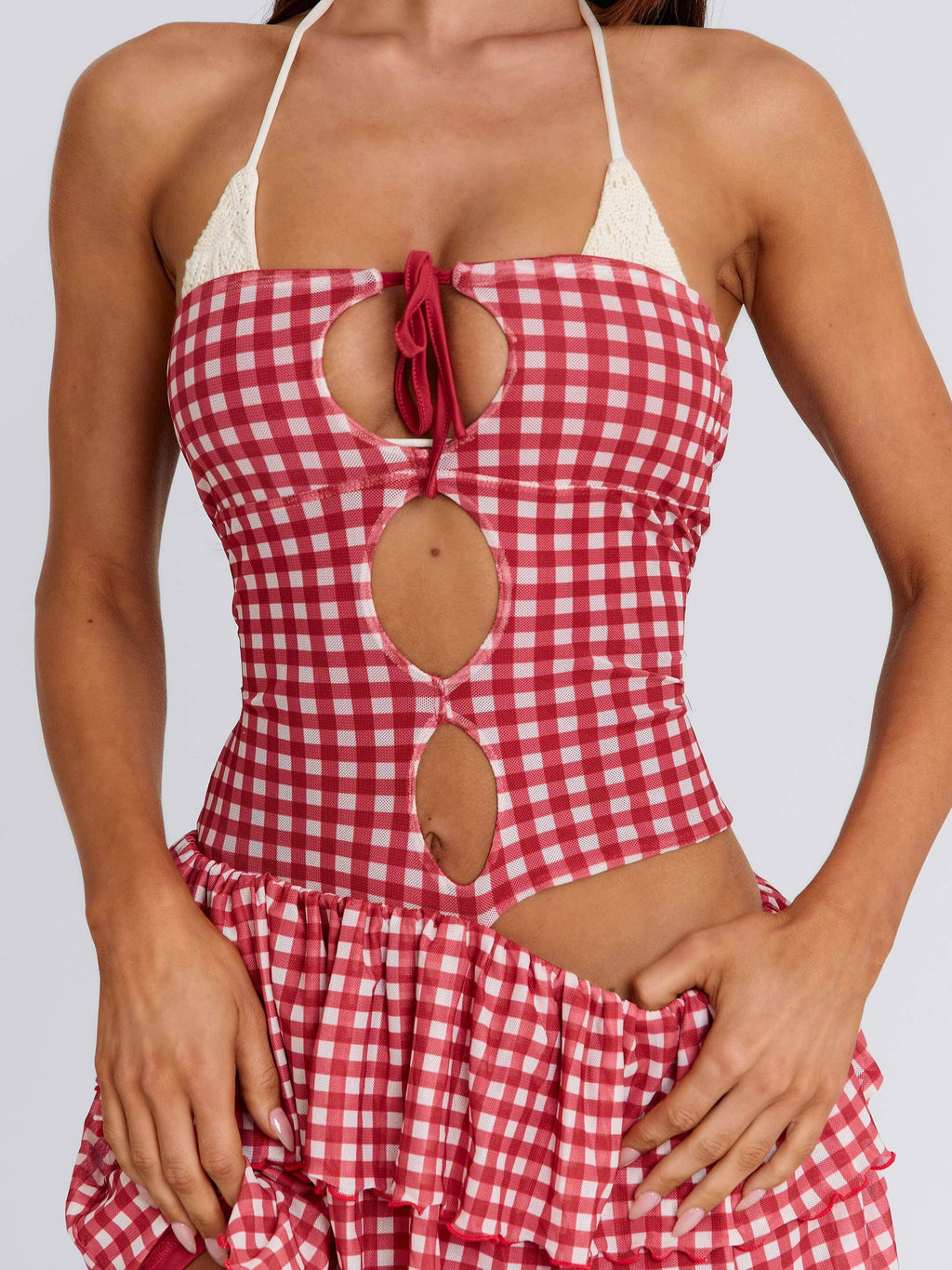LORENA MINI DRESS RED GINGHAM