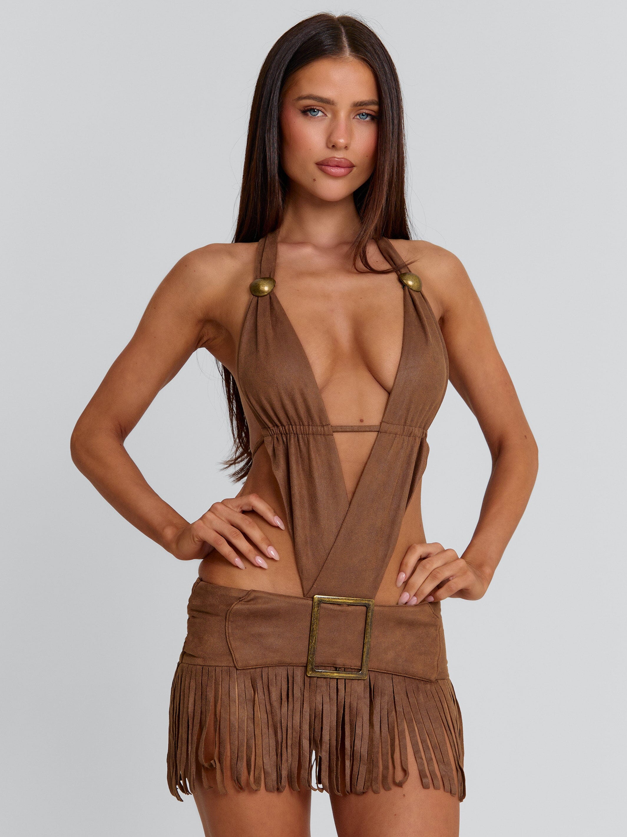 LOURE MINI DRESS BROWN