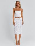 LUNALLA MIDI SKIRT IVORY