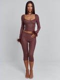 MAHRIA PANT BROWN POLKA DOT