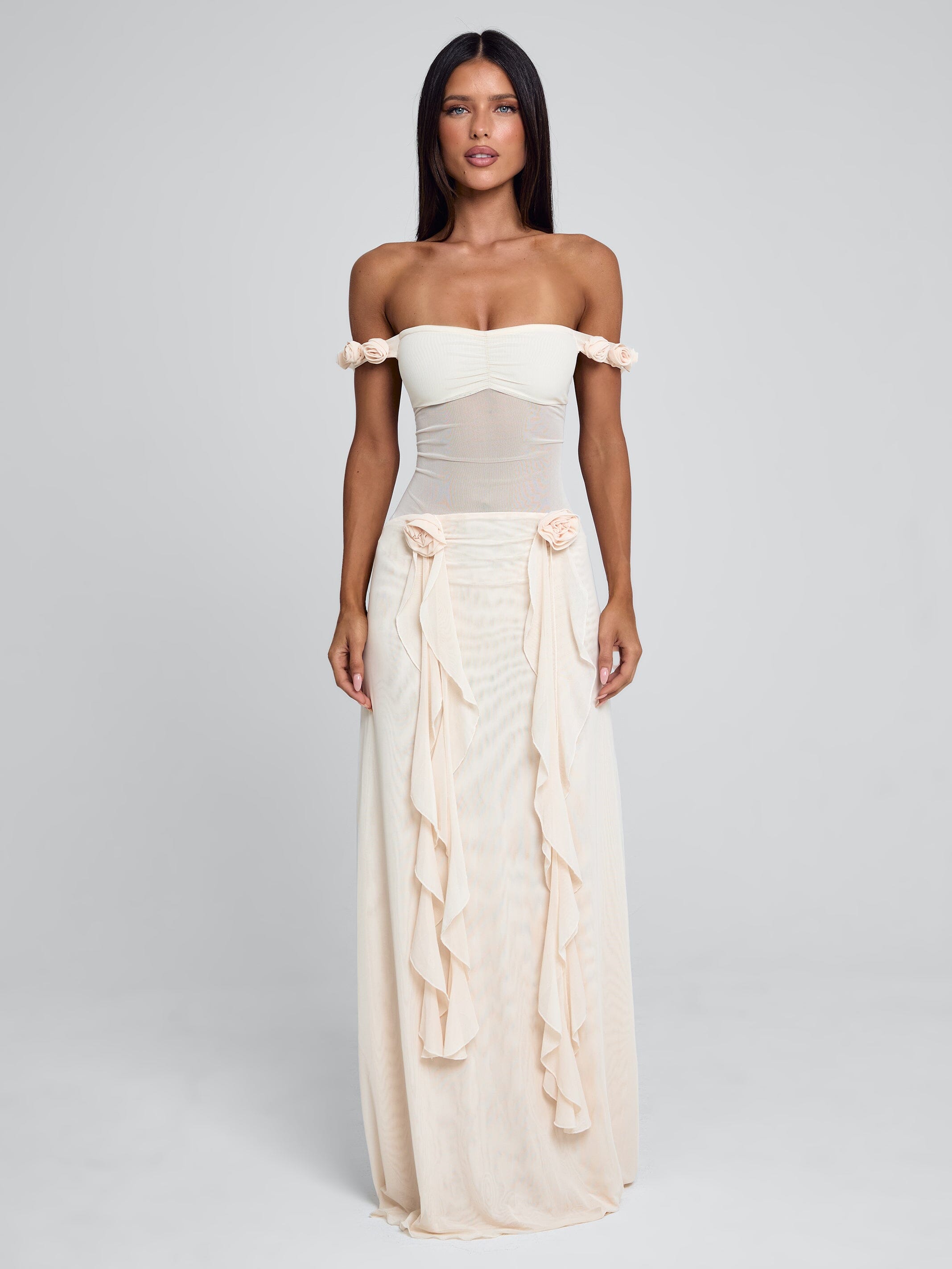 MARCELINE MAXI DRESS BEIGE