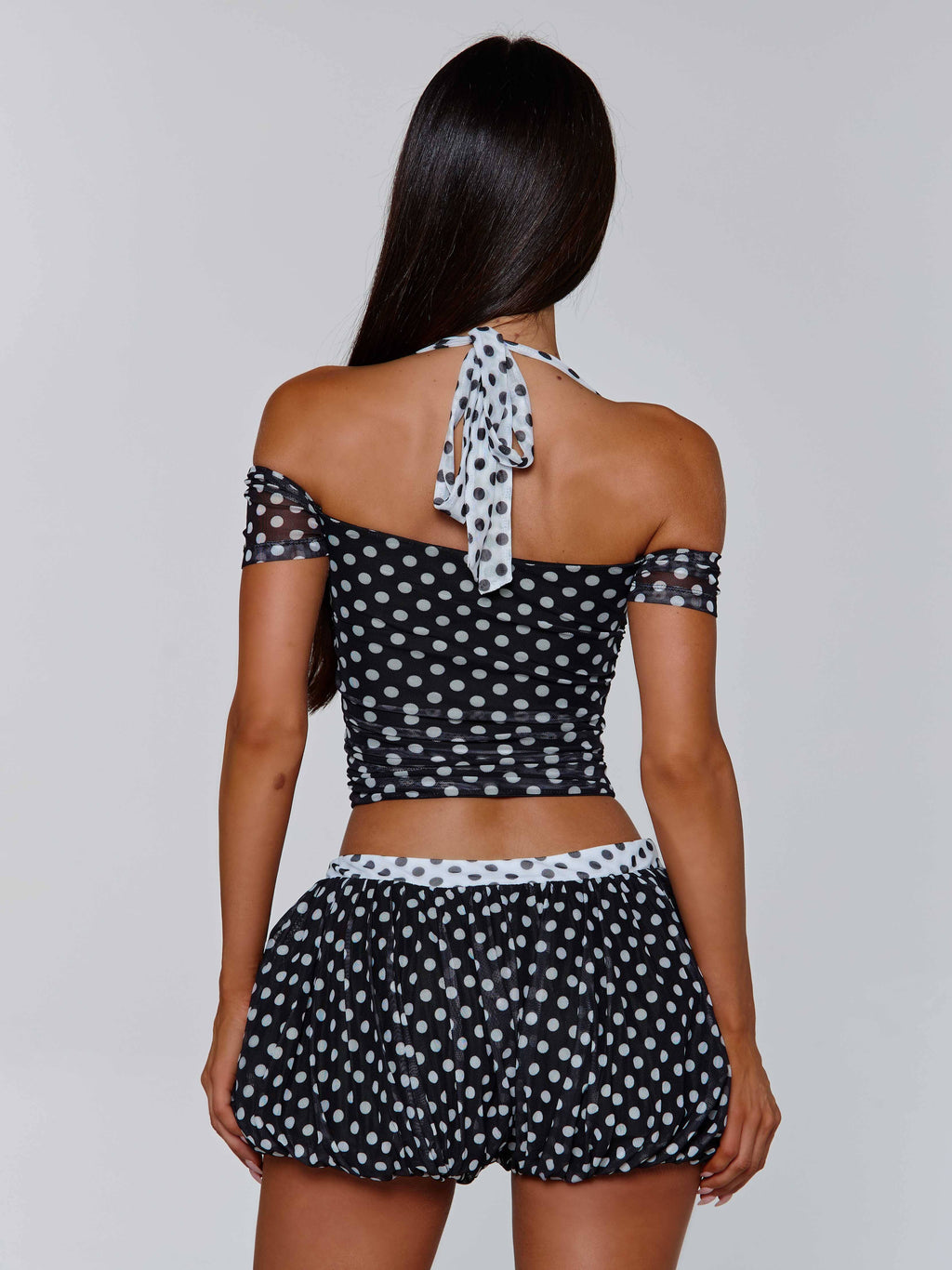 MARLOWE SHORTS BLACK POLKA DOT