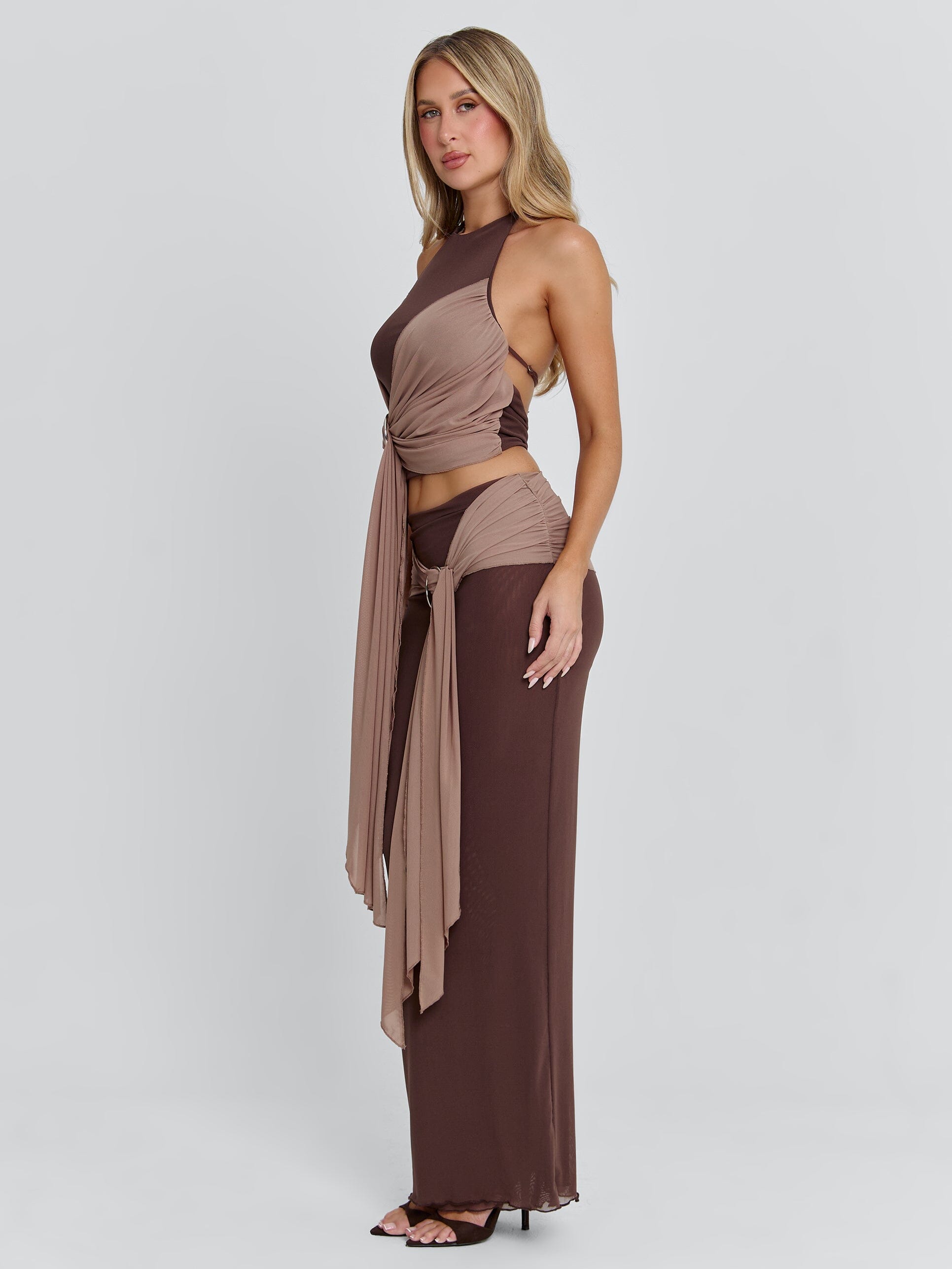 NERINA MAXI SKIRT CHOCOLATE