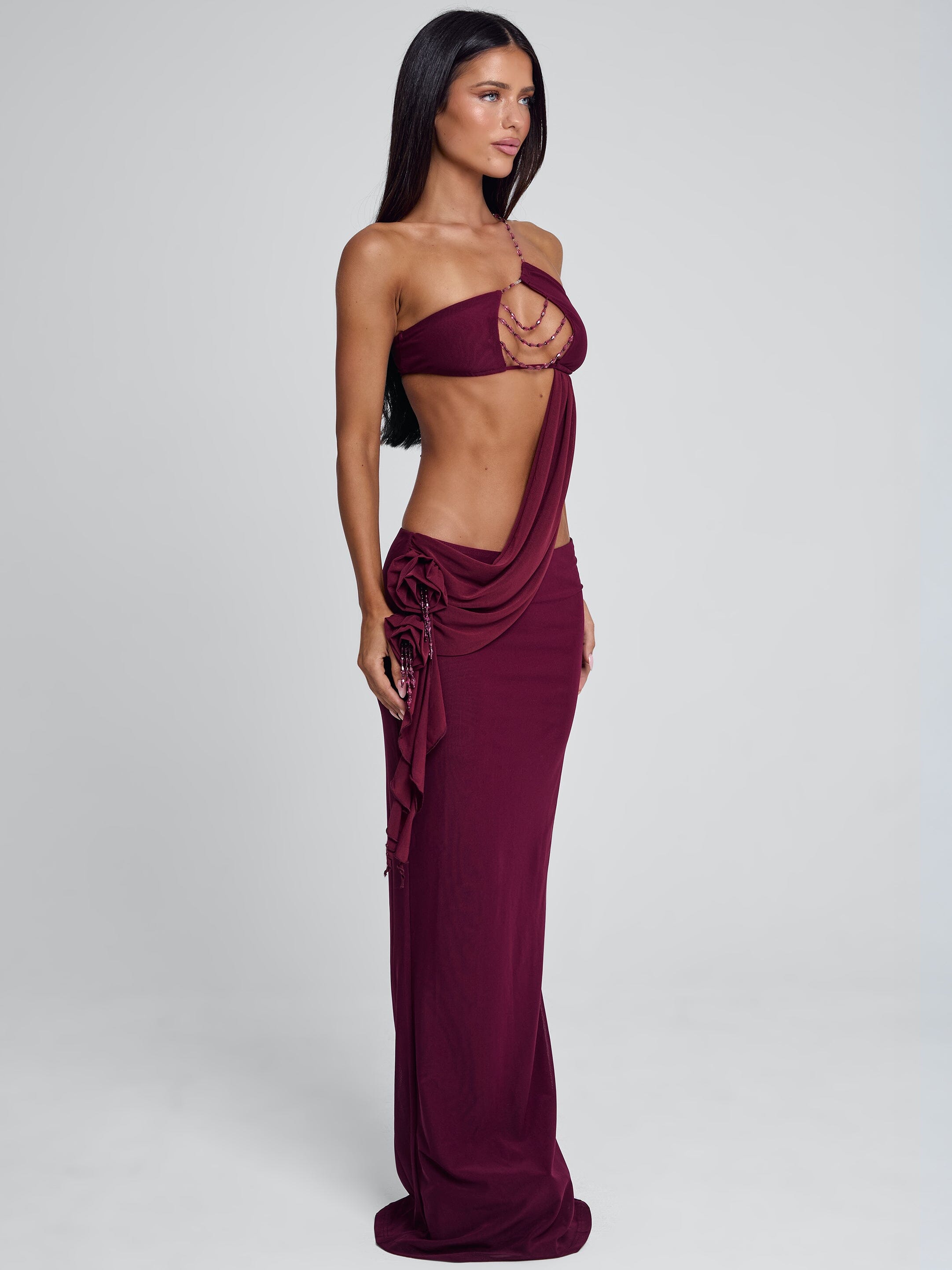 RAER MAXI DRESS BURGUNDY