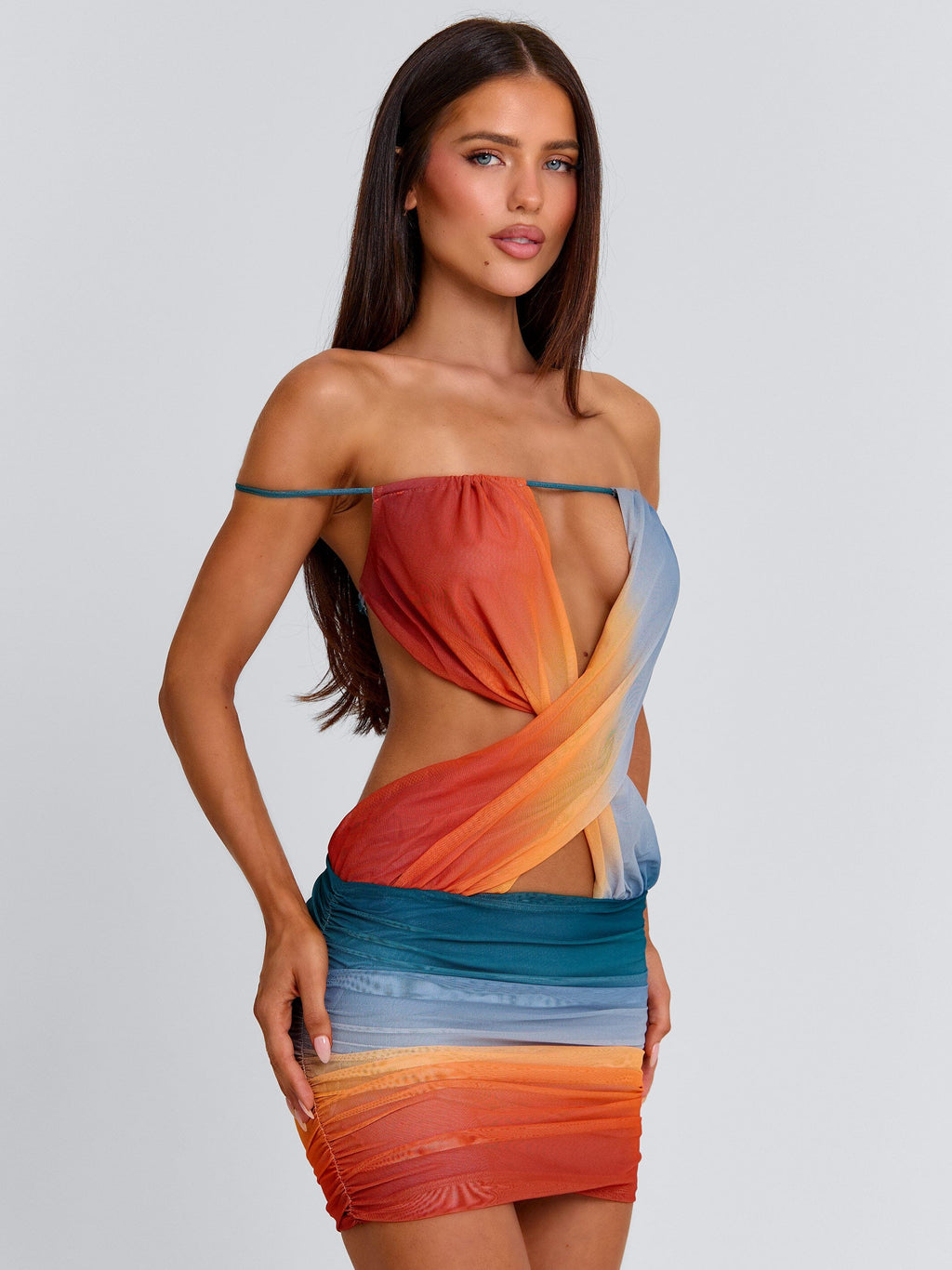 REGINA MINI DRESS OCEAN OMBRE