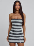 TAHIRA MINI DRESS BLACK STRIPE