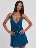 WRENLEY MINI DRESS DEEP TEAL