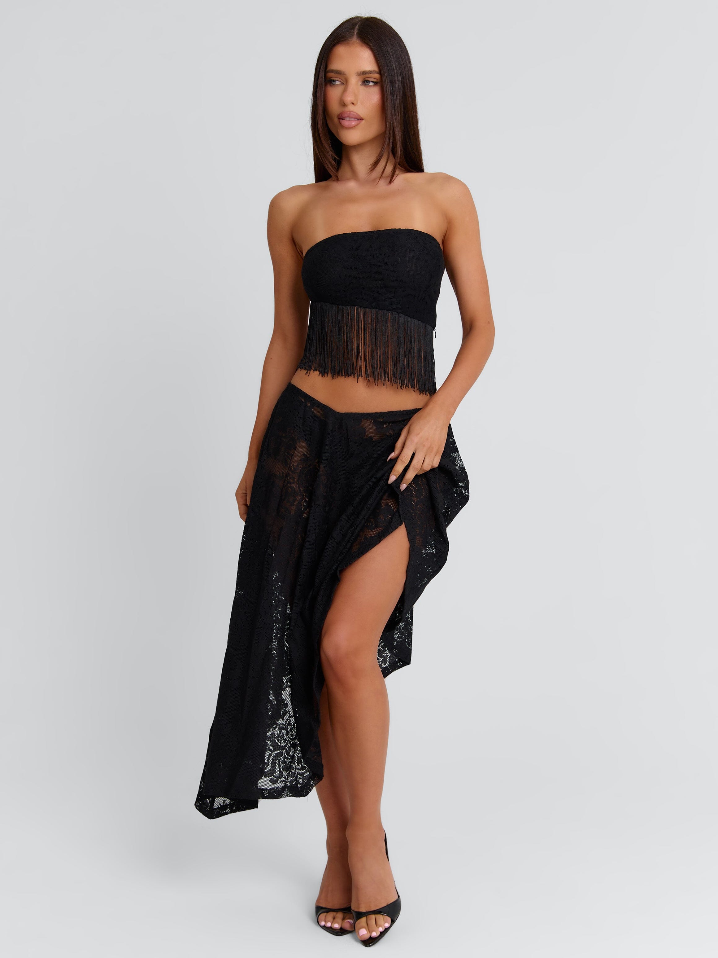 XIMENA MIDI SKIRT BLACK
