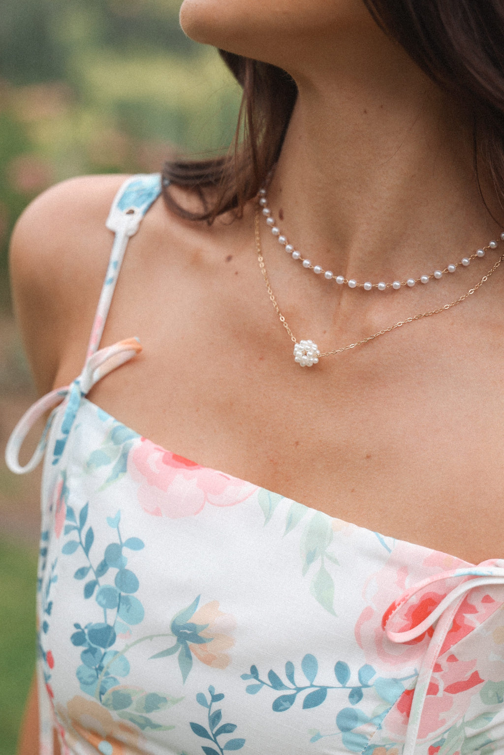 Viola Necklace Set - Pearl/Gold