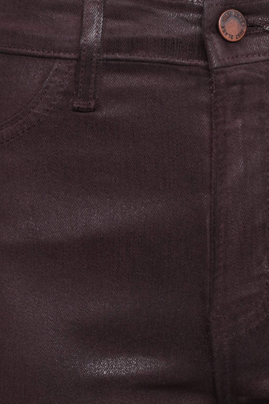 Kalindi Coated Cropped Bootcut Jean - Espresso
