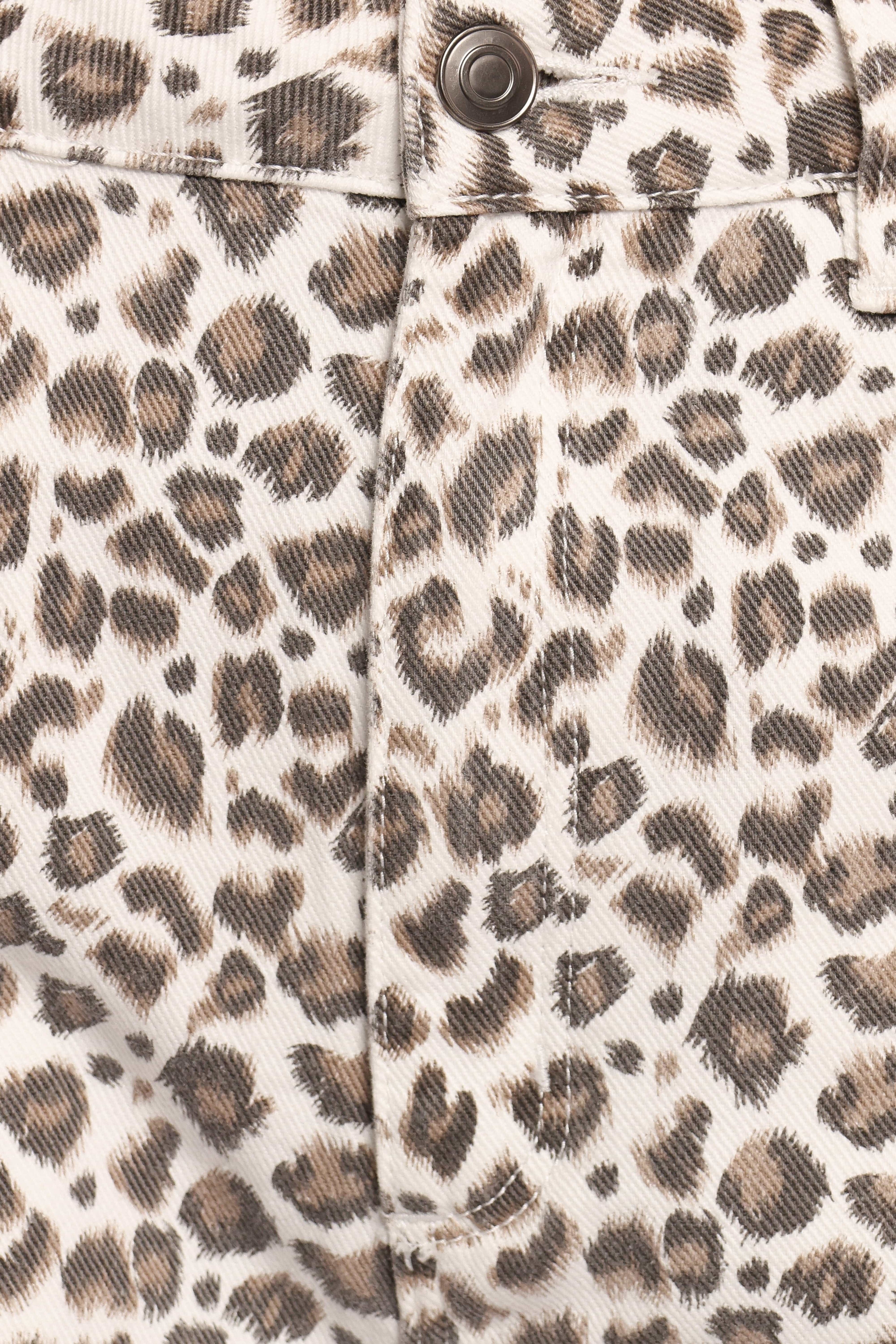 Leila Printed Wide Leg Jean - Leopard