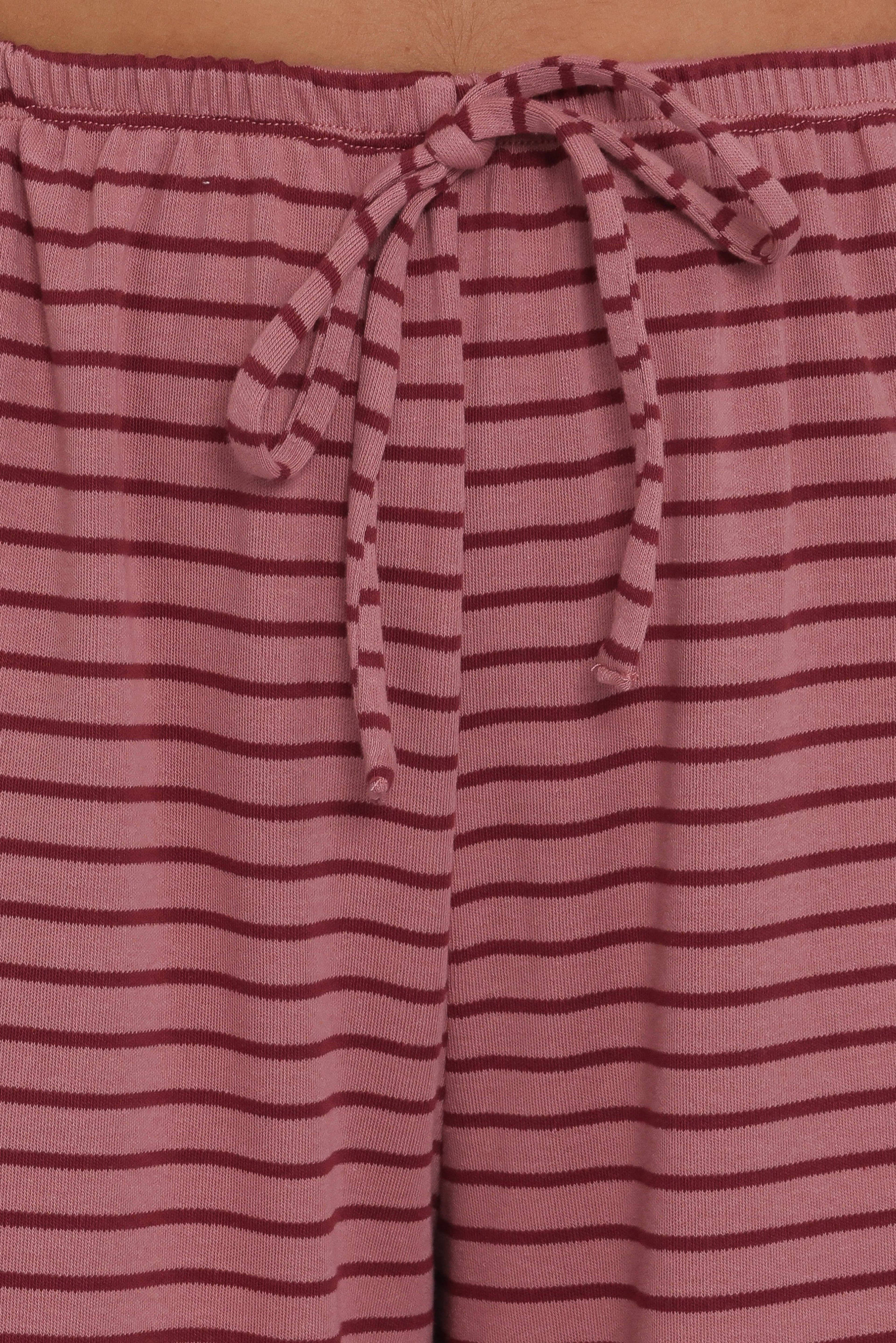 Wilda Knit Pant - Pink Red Stripe
