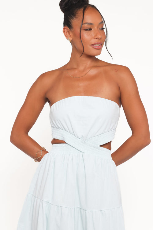 Cadence Strapless Maxi Dress - Blue