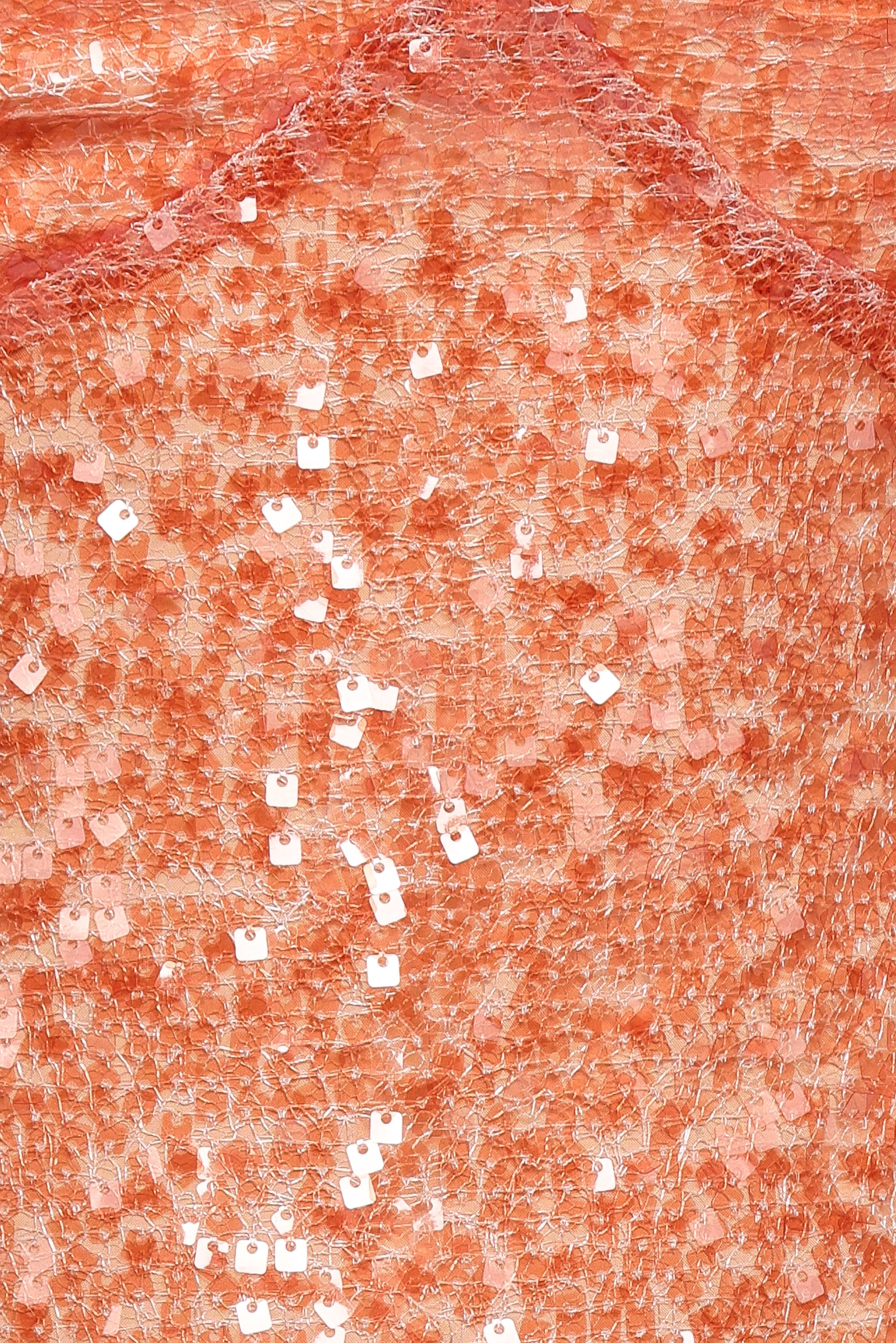 Eisley Halter Midi Dress - Orange Sequin