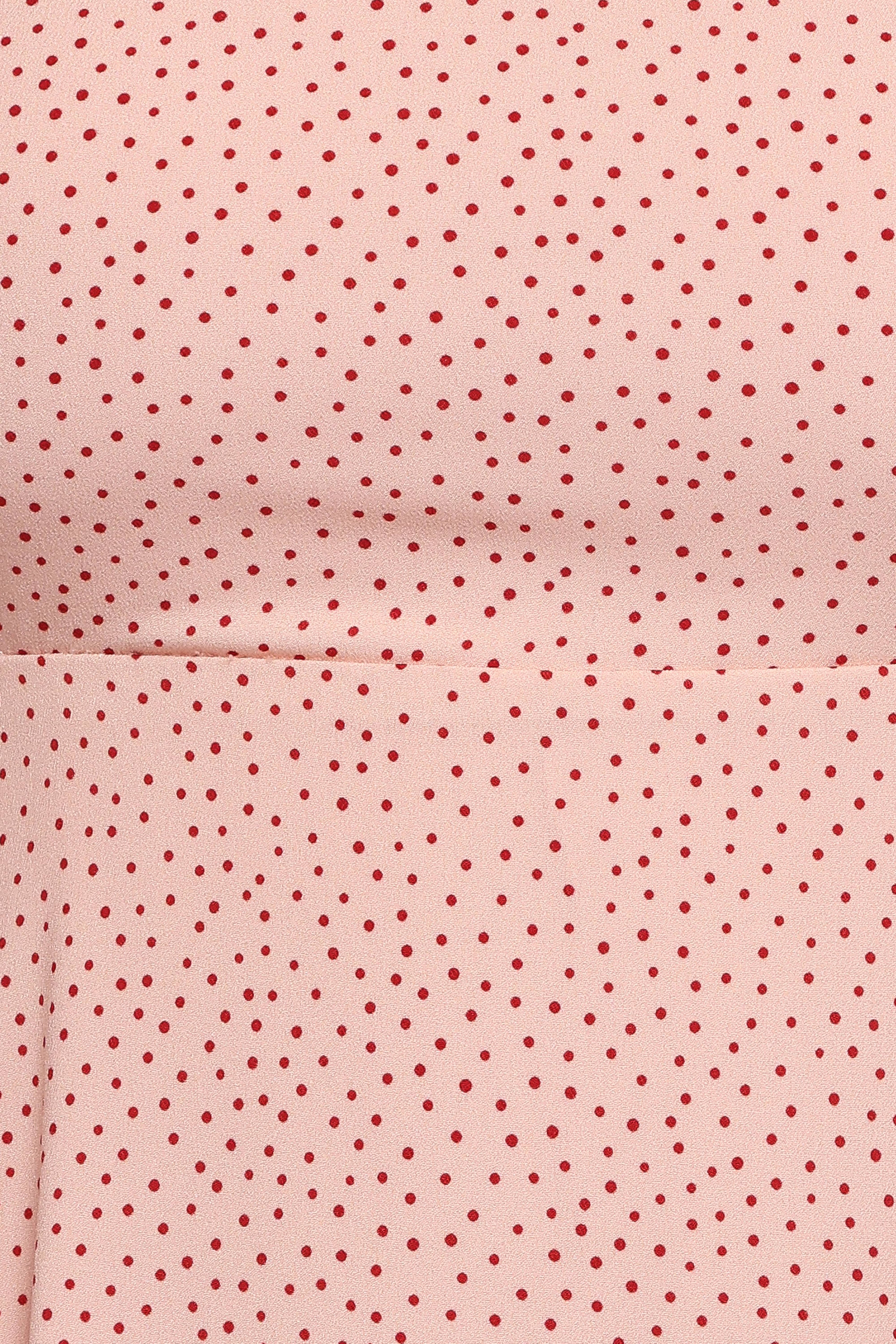 Ellody Maxi Dress - Peach Polka Dot