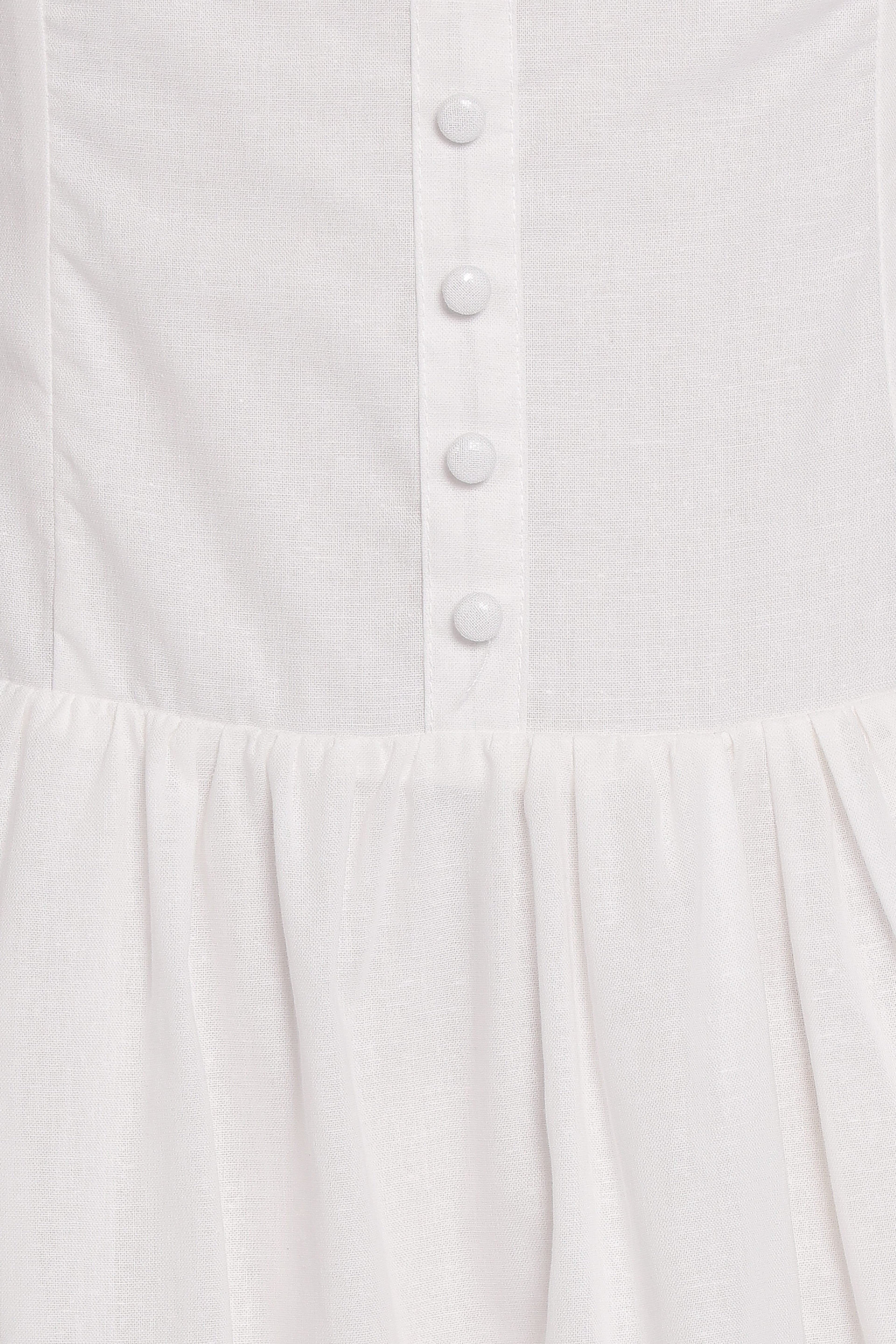 Evie Button Front Maxi Dress - White