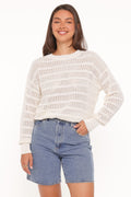 Flavia Open Stitch Sweater - Cream