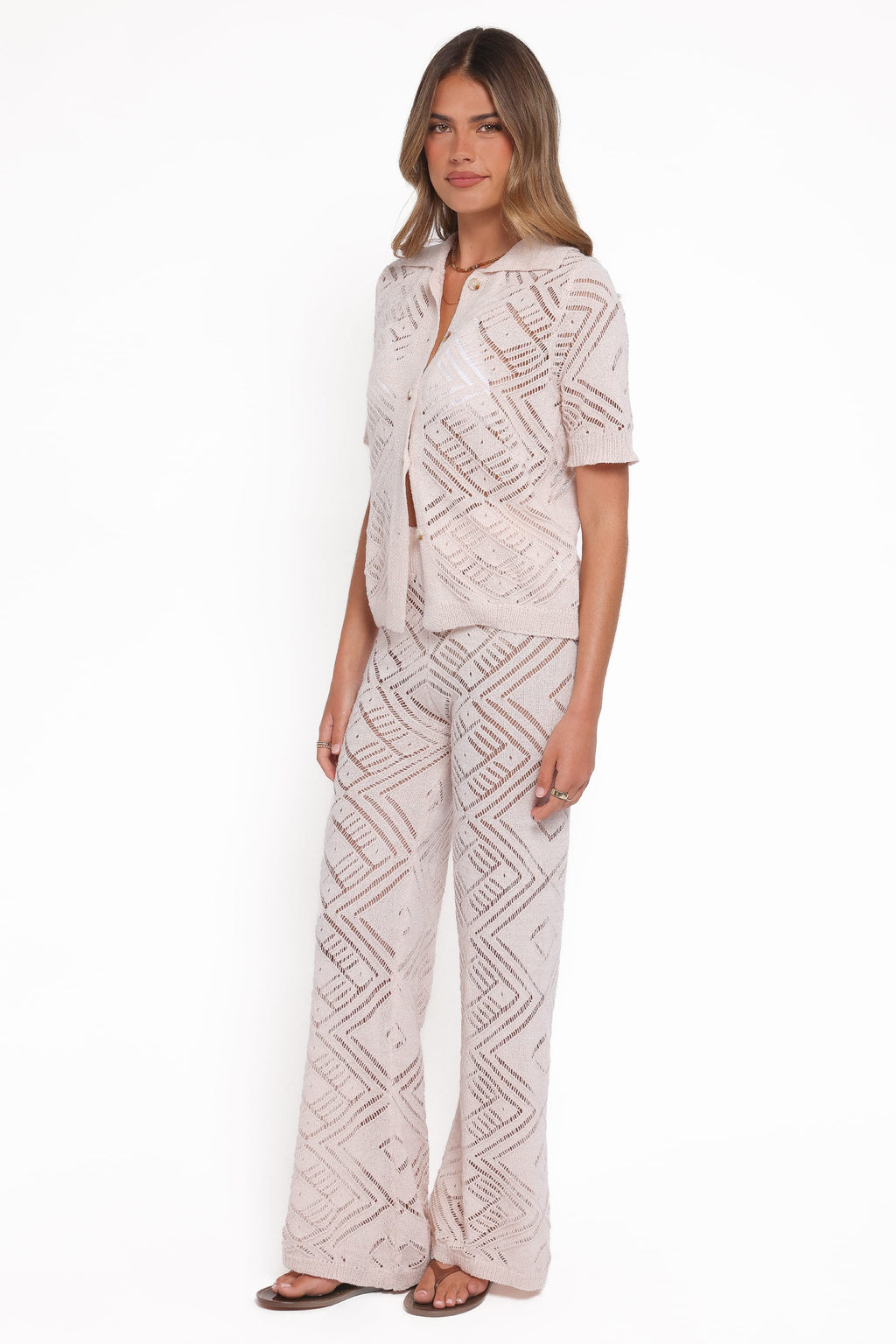 Briony Knit Pant Set - Cream