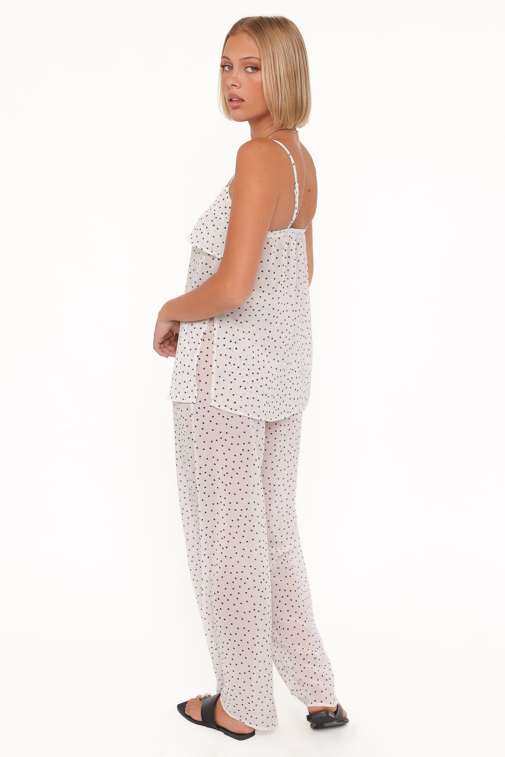 Hazel Pant Set - Cream Polka Dot
