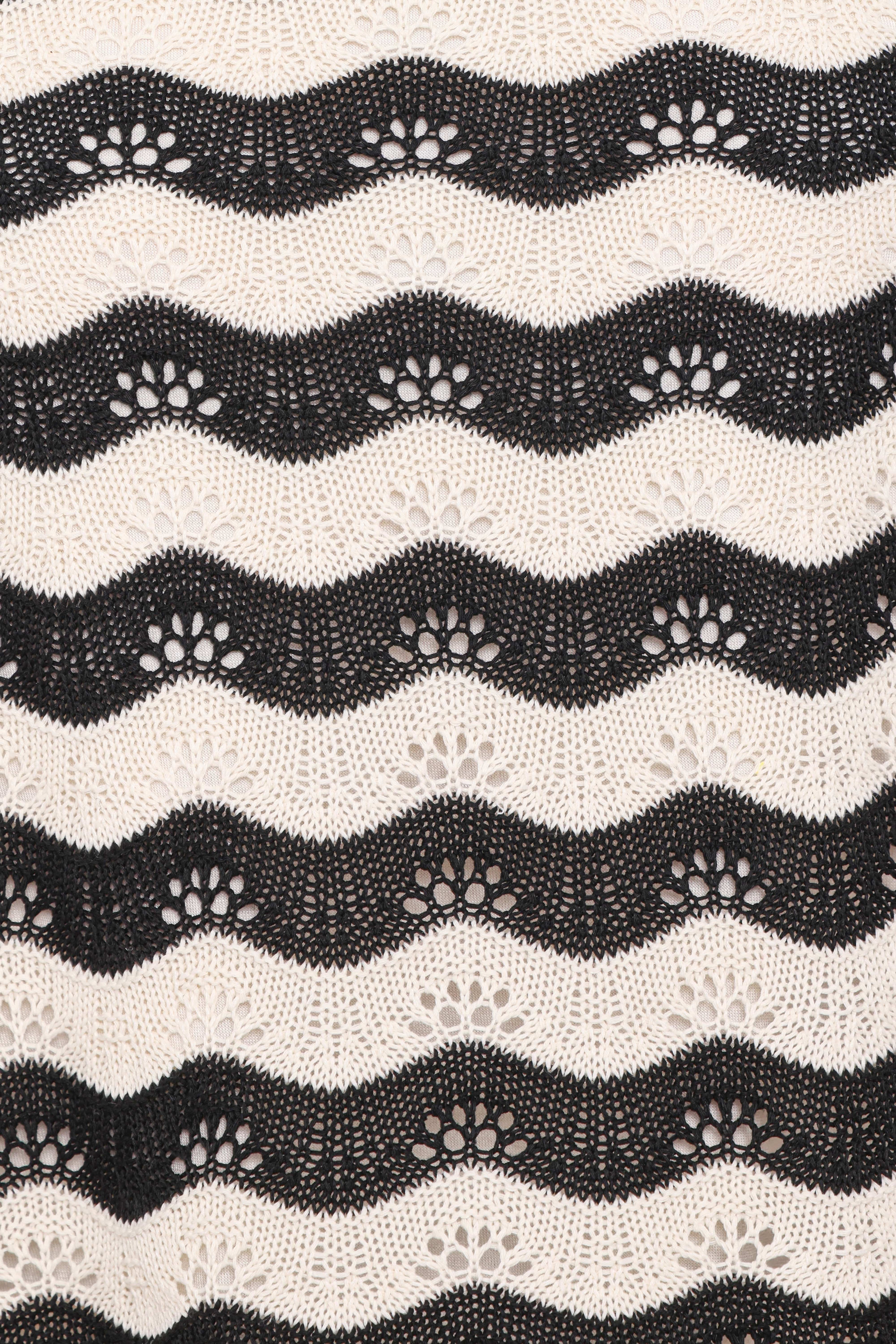 Iveta Knit Short Set - Black/Cream Stripe