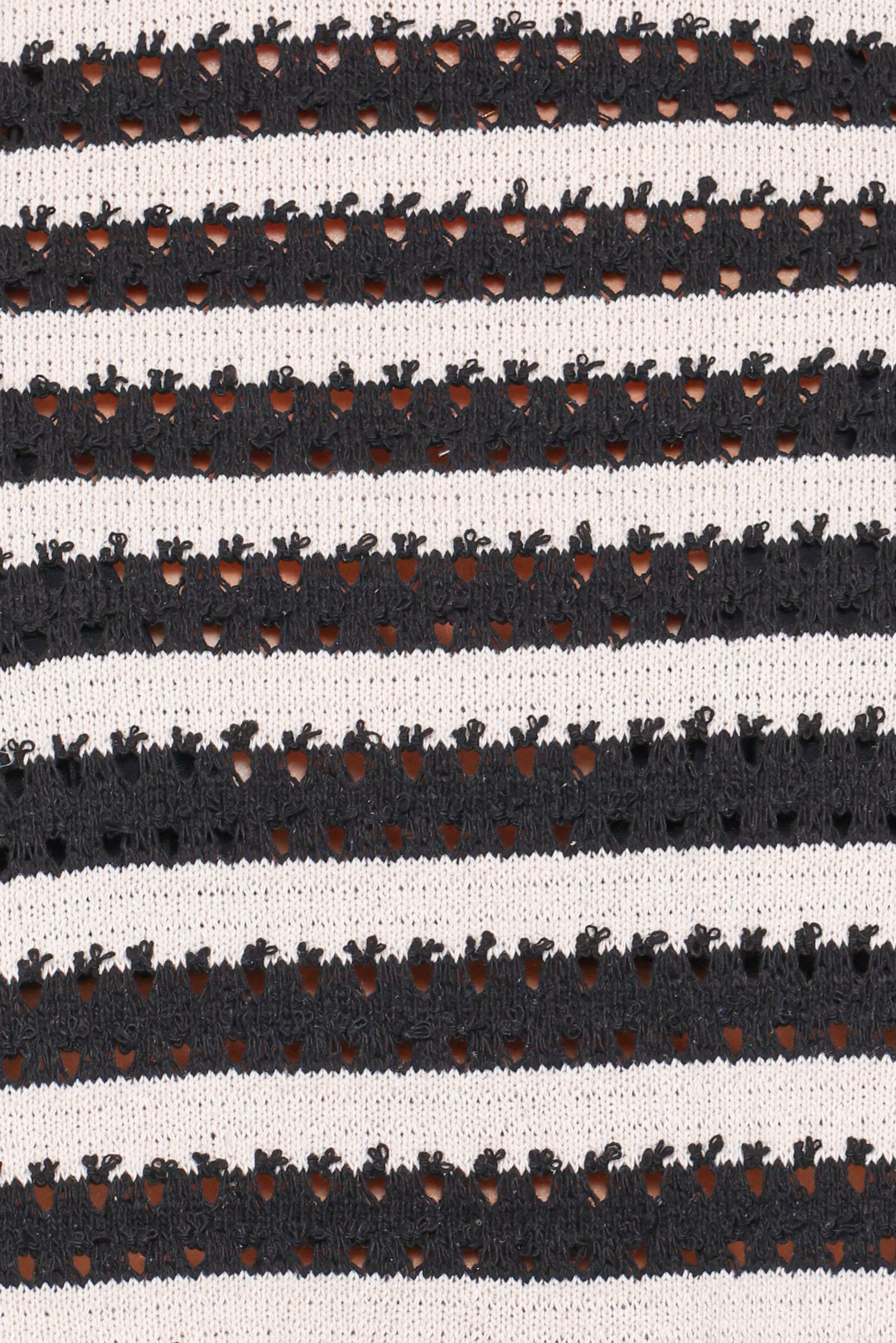 Jaden Knit Skirt Set - Black/White Stripe