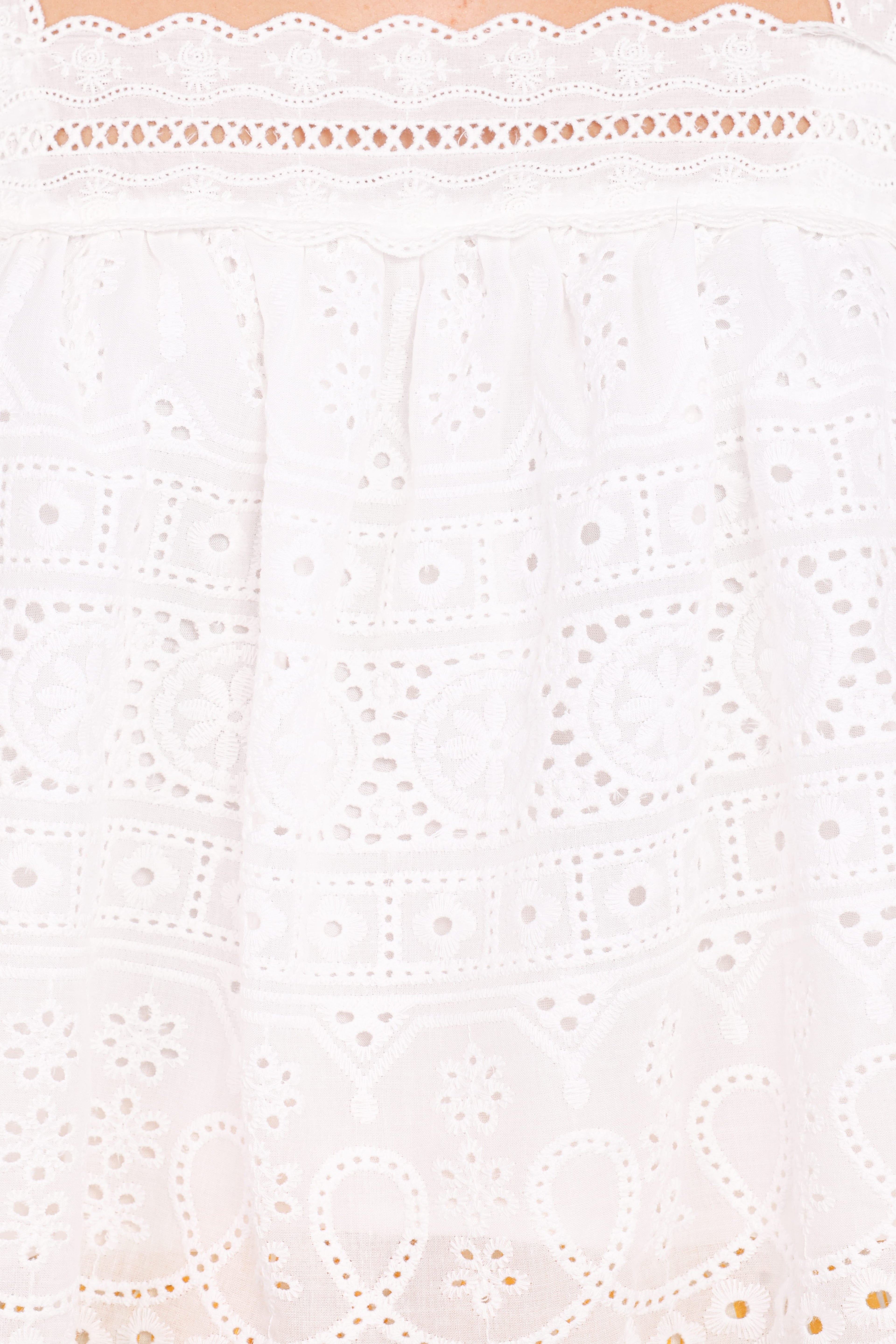 Aideen Eyelet Top - White
