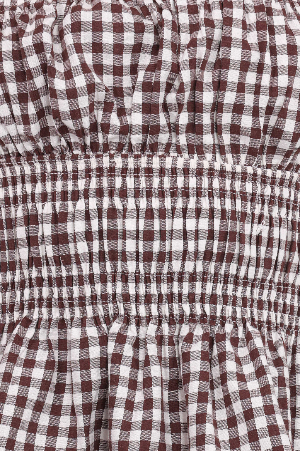 Amity Strapless Top - Brown Gingham