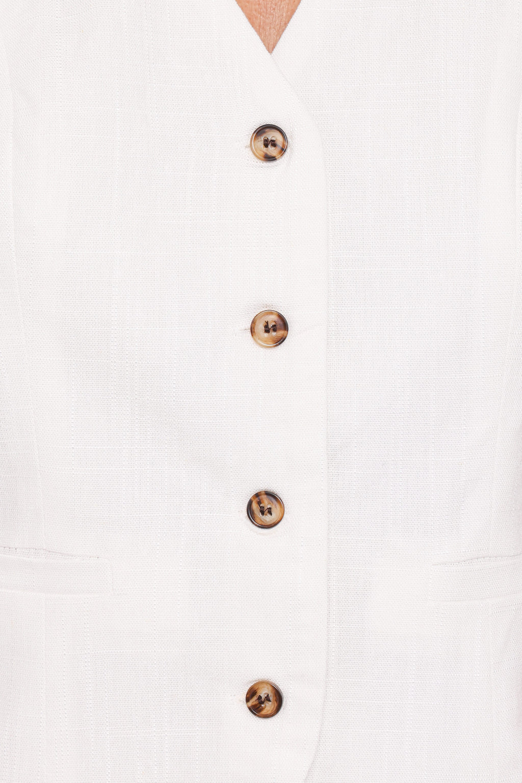 Bell Linen Vest - Cream