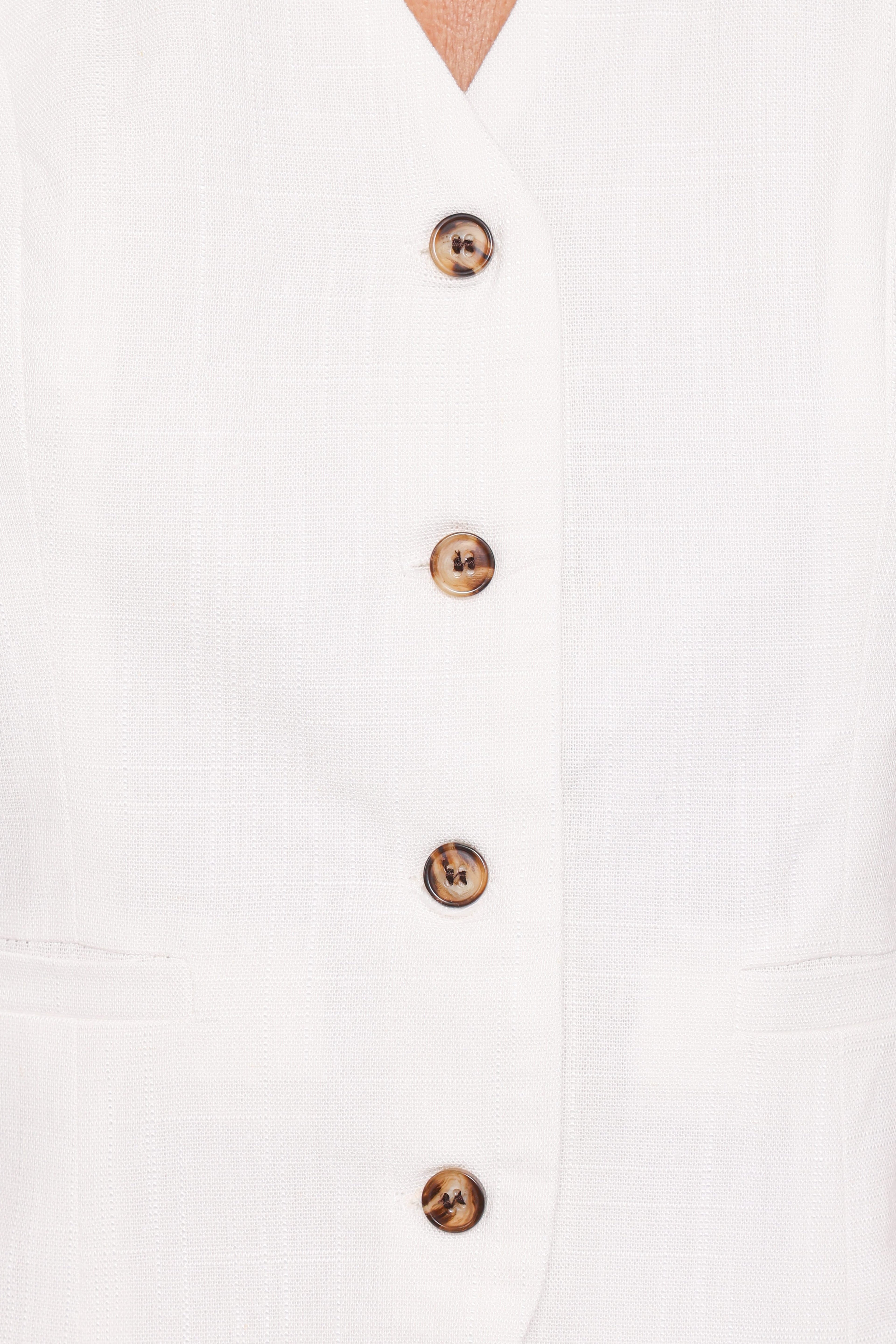 Bell Linen Vest - Cream