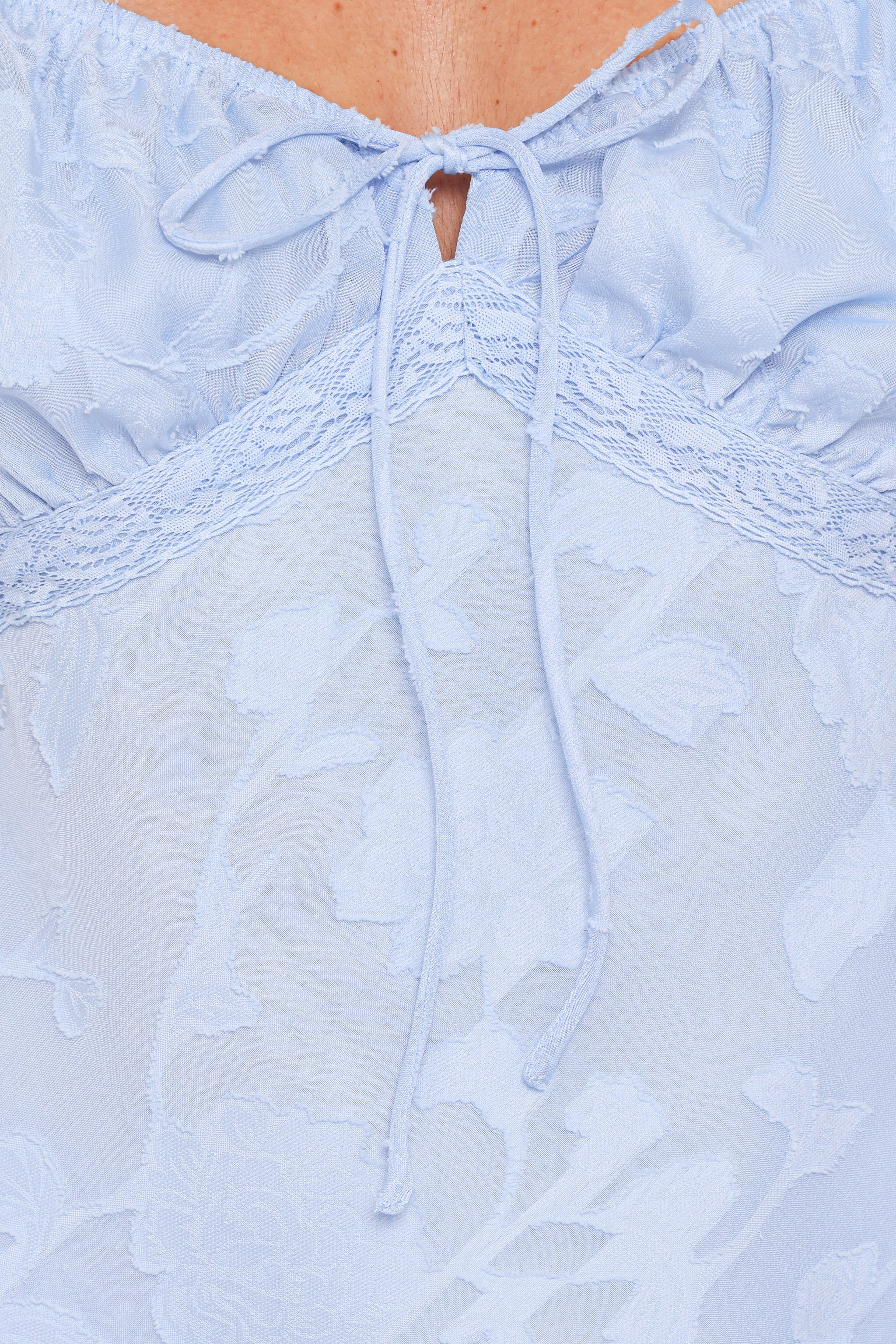 Clodagh Textured Flutter Top - Powder Blue