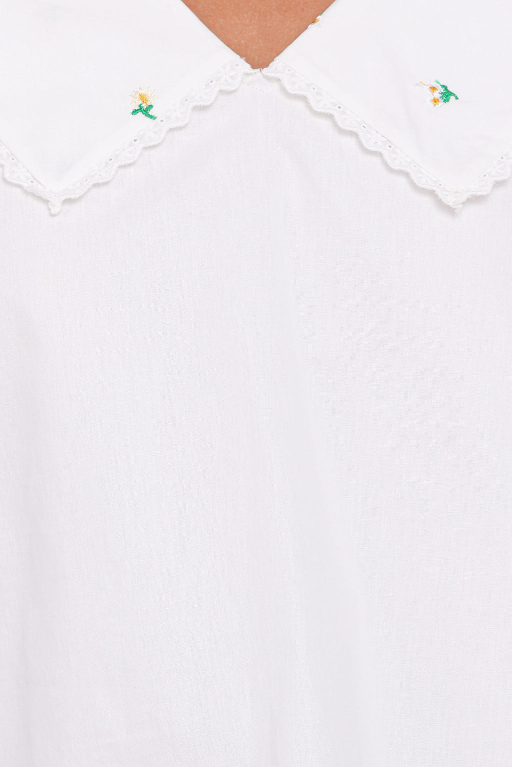 Kenna Embroidered Long Sleeve Top - White Floral