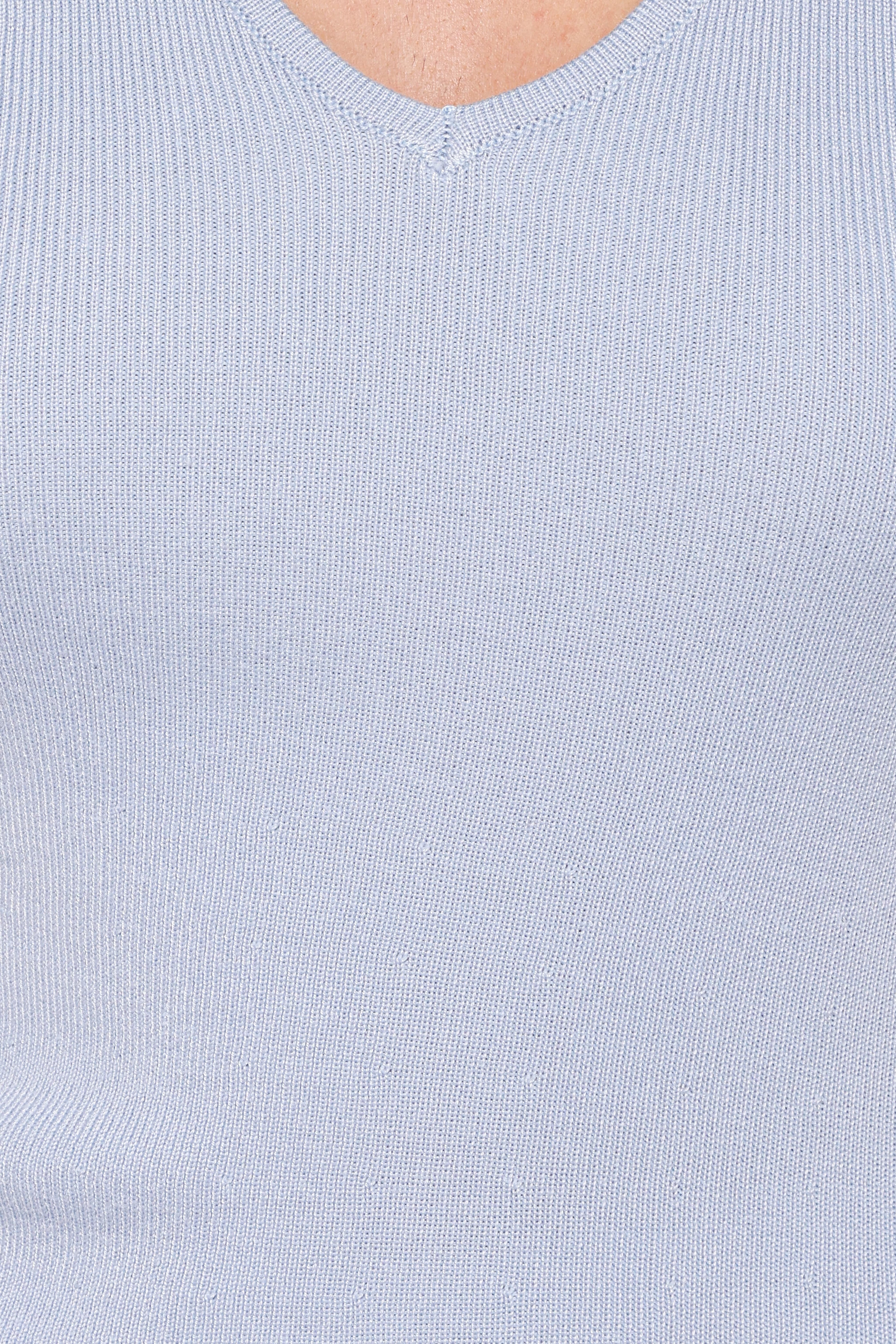 Tori Side Cinch Knitted Top - Light Blue