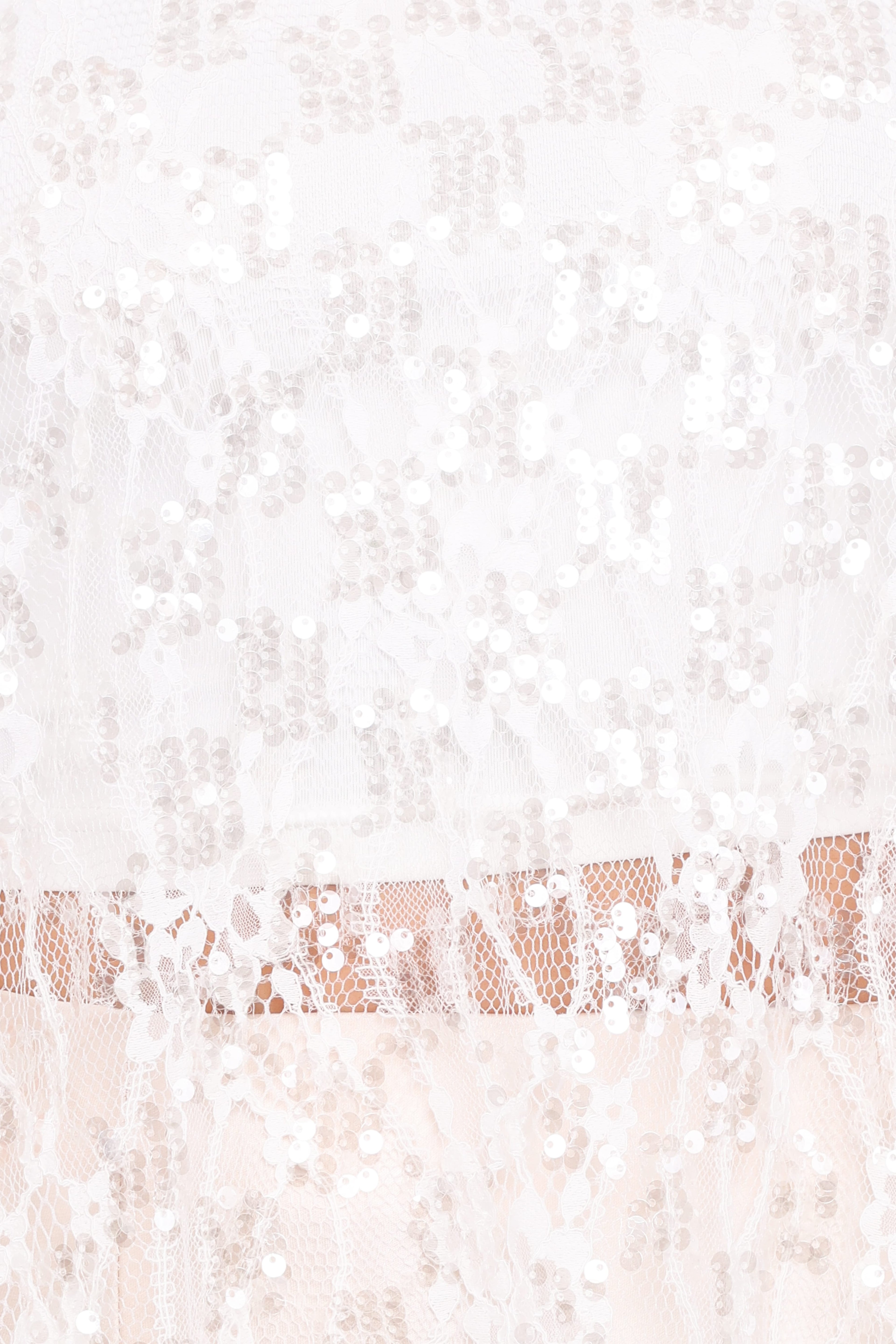Yonder Sheer Lace Tee Top - White