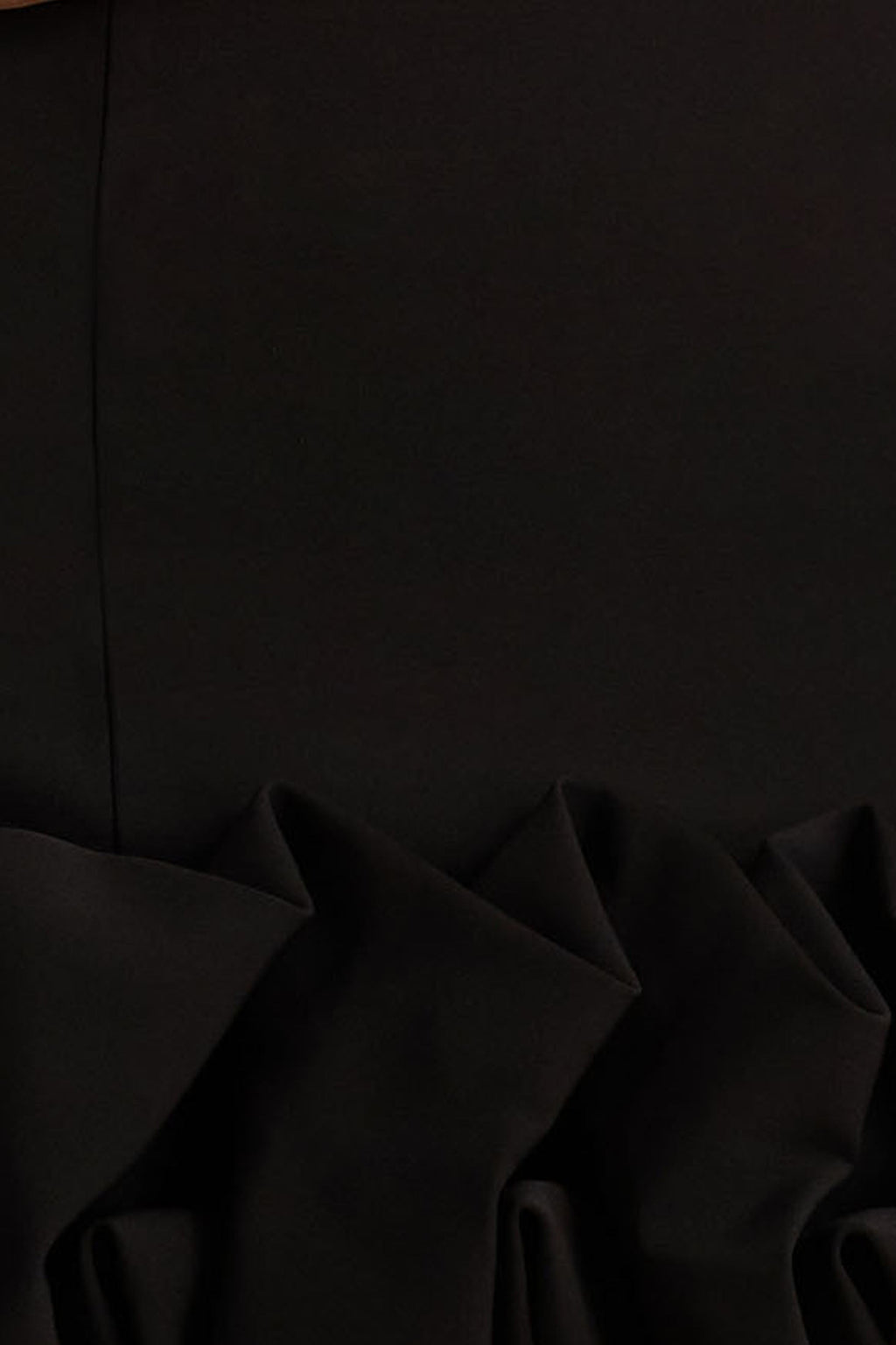 Geneve | Black Halter-Neck Mini Dress With Ruffled Trim